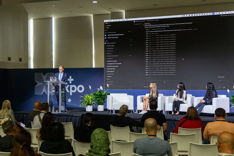 Live hackathon presentation at ai+expo 2026