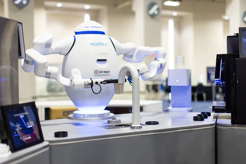 Service robot demonstration at ai+expo 2026